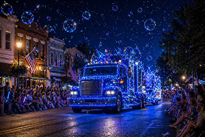 Blue Lights & Bubbles Parade