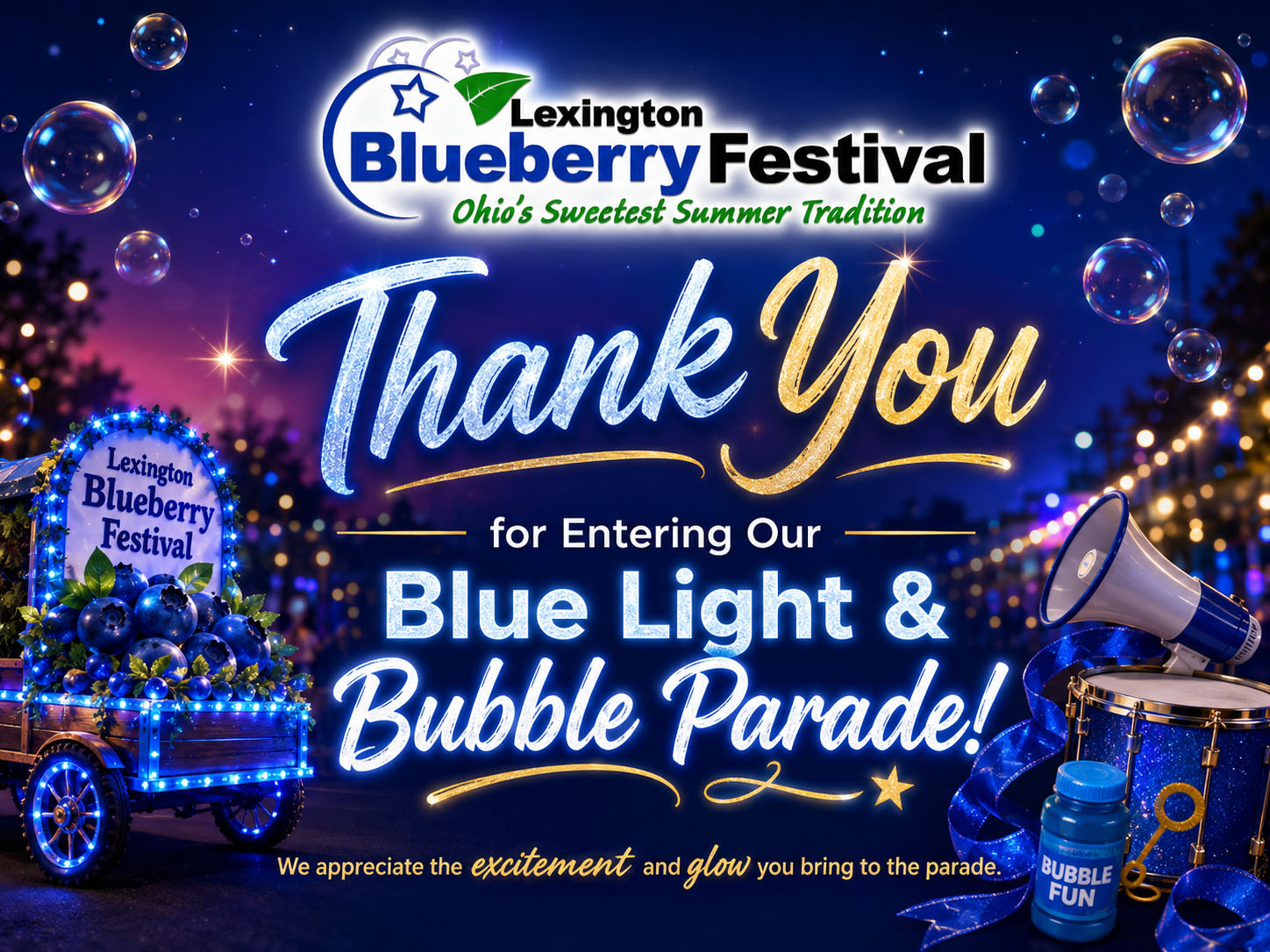 Thank you for entering the Blue Lights & Bubbles Parade