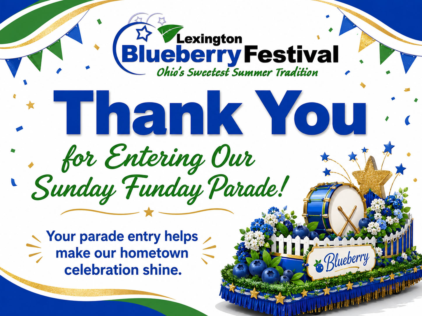 Thank you for entering the Sunday Funday Parade