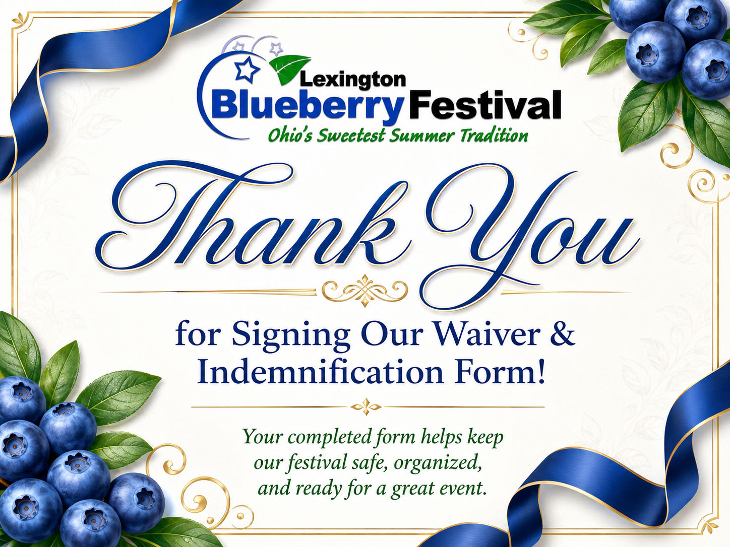 Thank you for signing the waiver