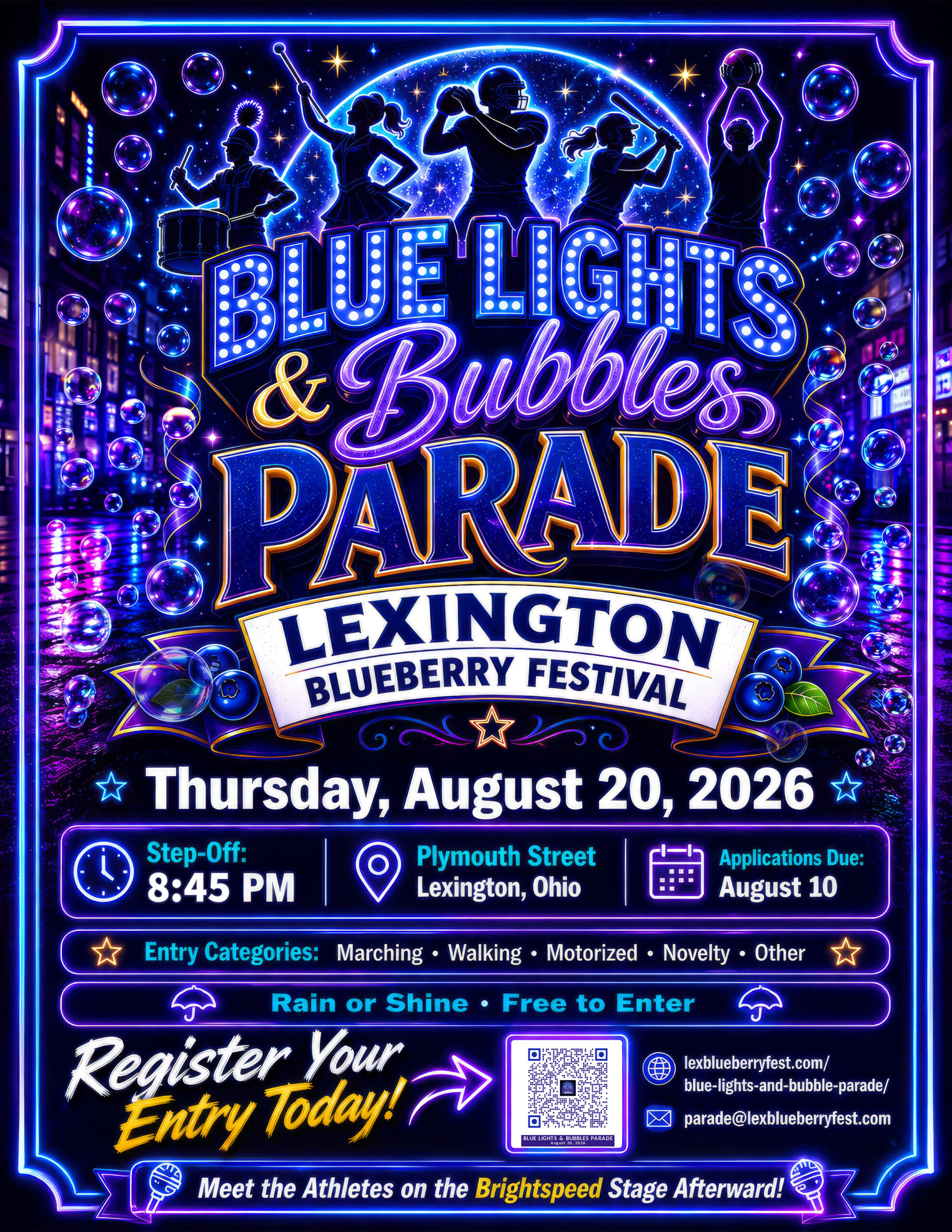 Blue Lights & Bubbles Parade